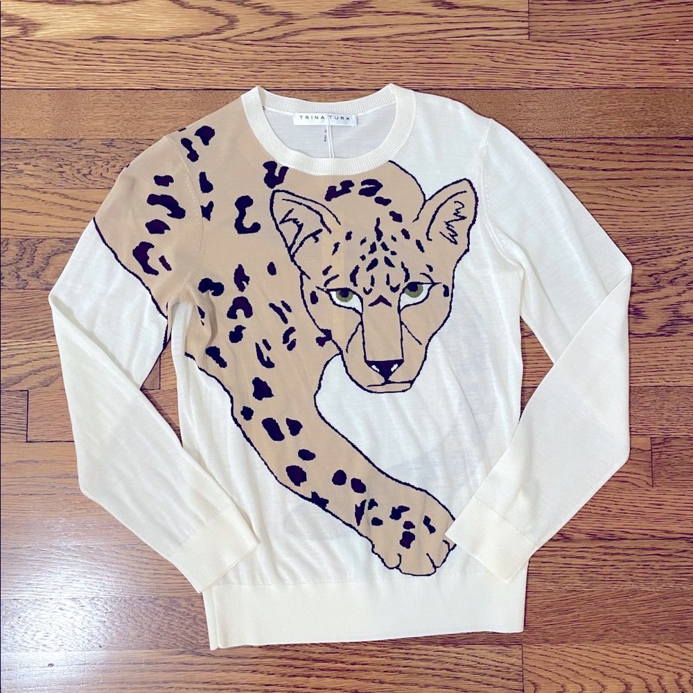 NWT Trina Turk Leopard Sweater